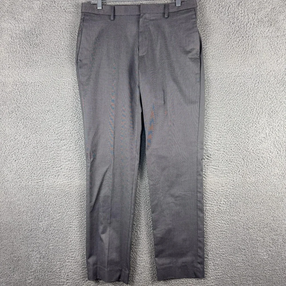 Banana Republic Pants Men 31 Gray Slim Fit Chino Stretch Cotton Flat Front 32x32